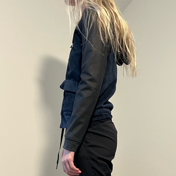 Lacoste bomber two tone hoodie jacket navy black 0 - Picture 2 of 10